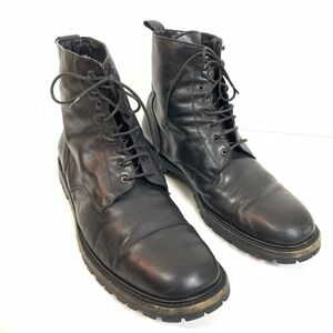 Jenny B Men's Boots Italy‎ Shearling Fur Lined Vibram Sole Size 13.5 Custom Calf